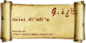 Gelei Ádám névjegykártya